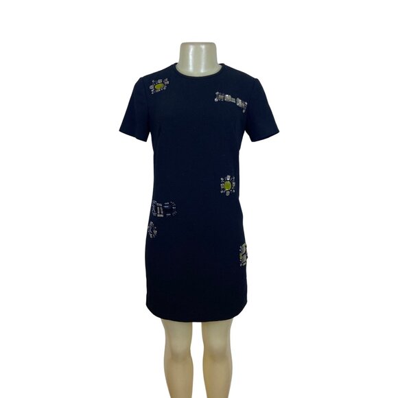 Trina Turk Womens Black Embellished Shift Dress - Picture 1 of 5